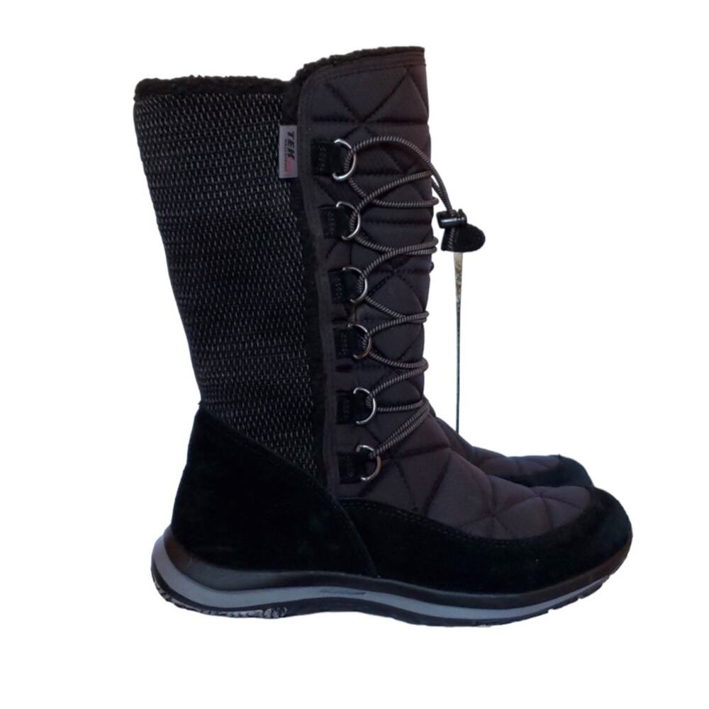 LL Bean Women's Snowfield Quilted WP Primaloft Gray Nylon Winter Boots